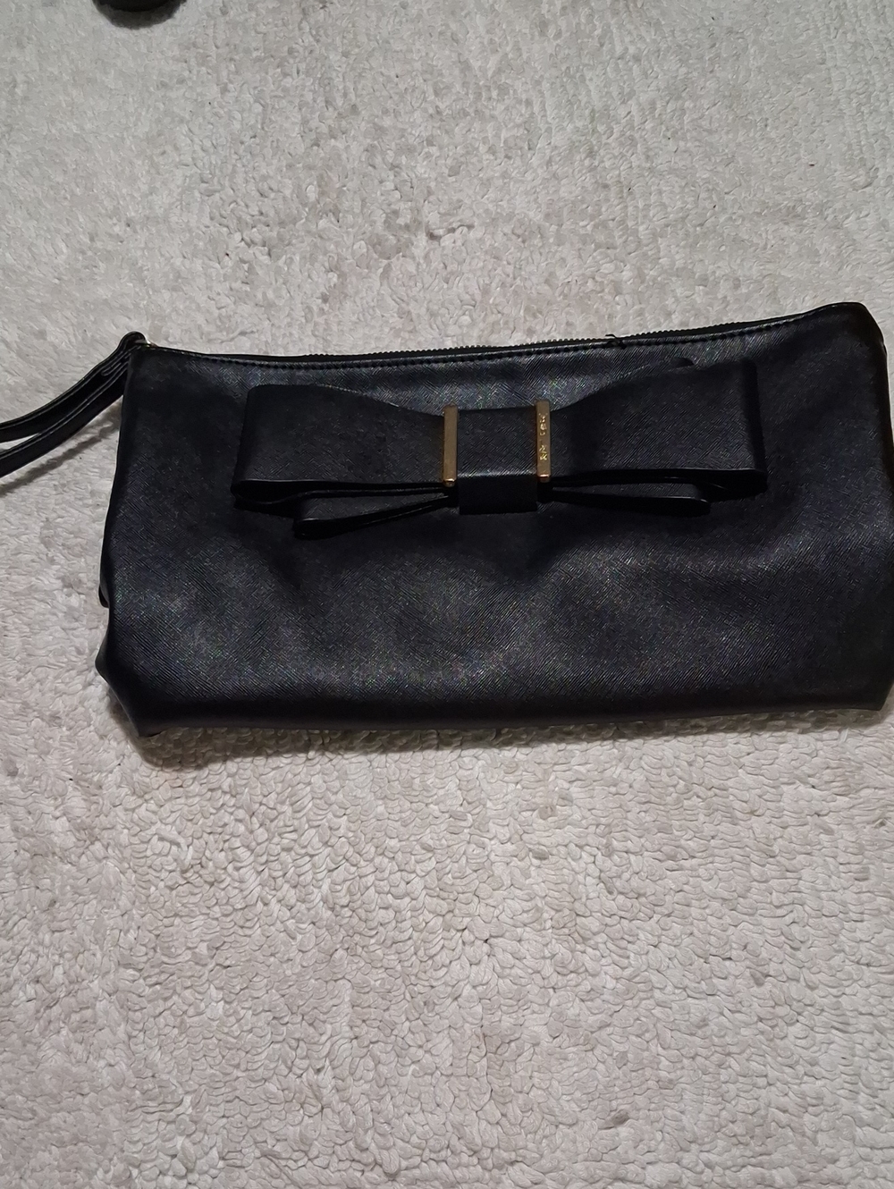 Betsey Johnson Black Bow Wristlet Clutch